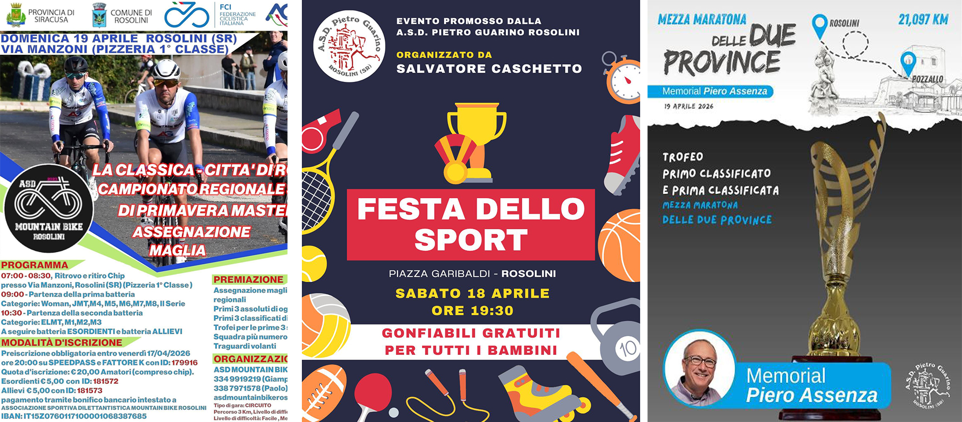 Dalla mezza maratona al ciclismo, dal calcio alla festa dello sport: a Rosolini un week end dedicato allo sport
